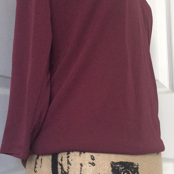 Ann Taylor Factory Burgundy Faux-Wrap Top - Picture 5 of 8